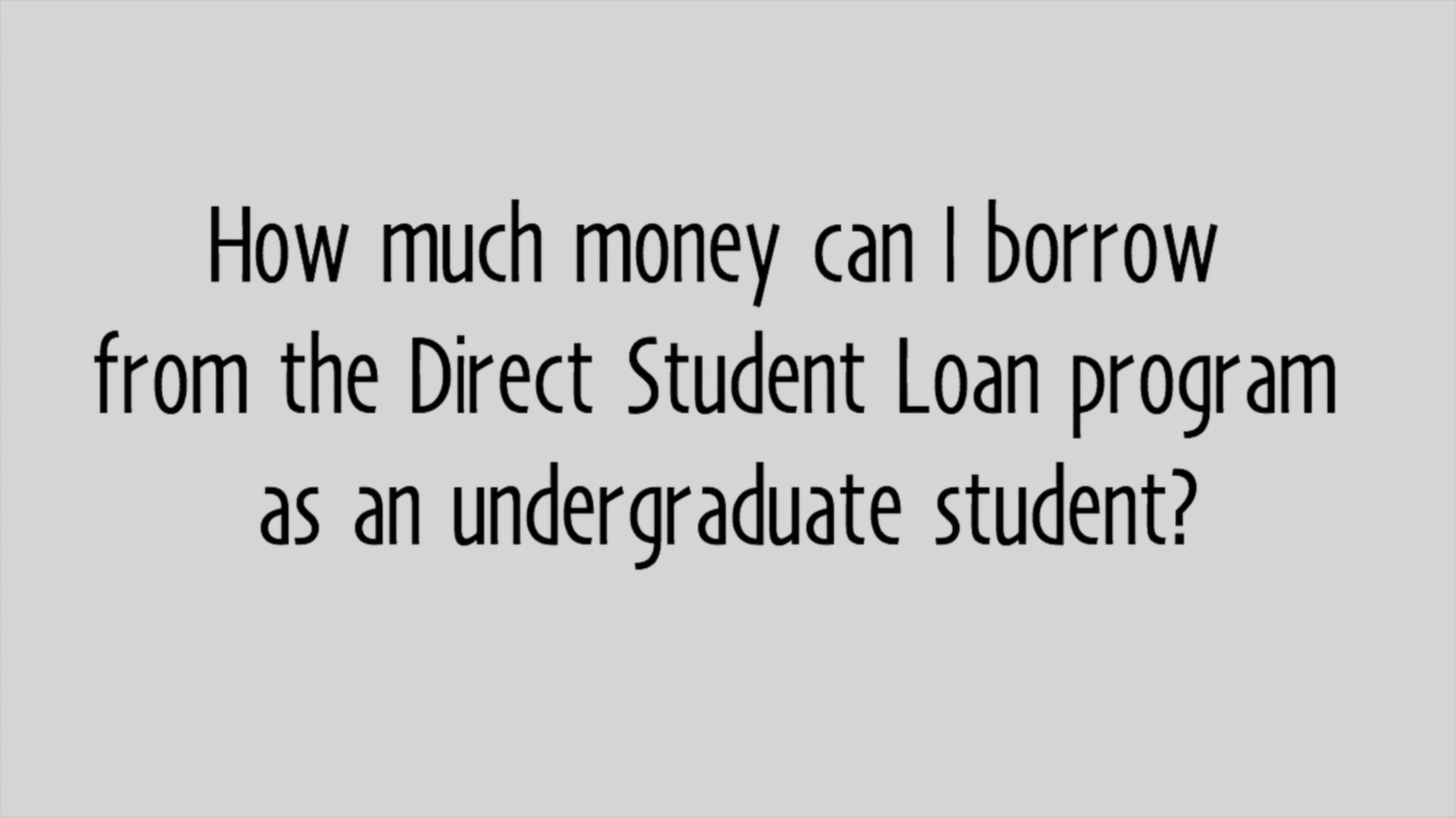 Play 'How much can I borrow from the Direct Student Loan program as an undergraduate student?'
