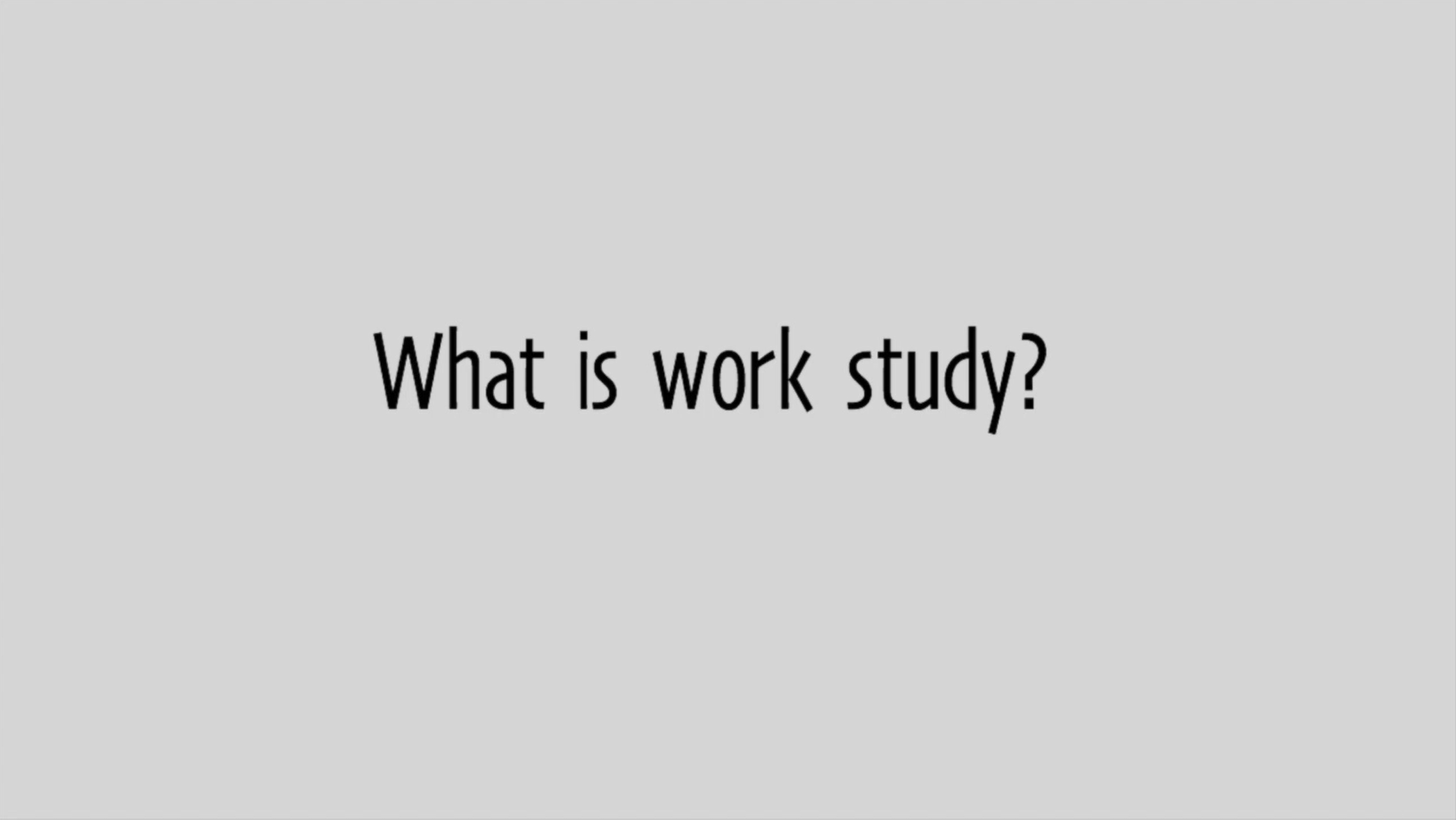 Play 'What is work study?'